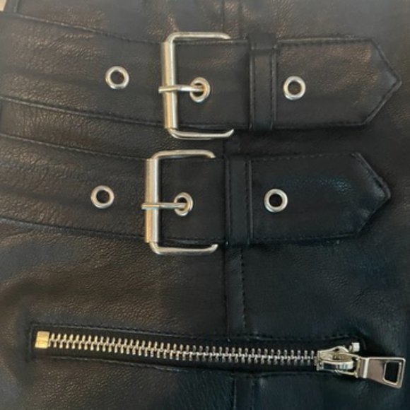 Topshop Motto Black Faux Leather Skirt Size US 8 (Euro 40) - Picture 9 of 11